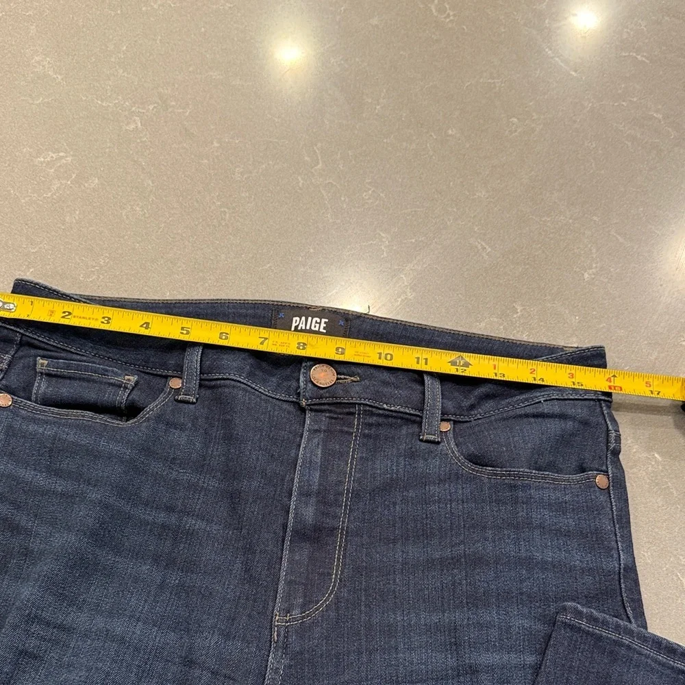 PAIGE Dark Indigo Cropped Ankle Jeans